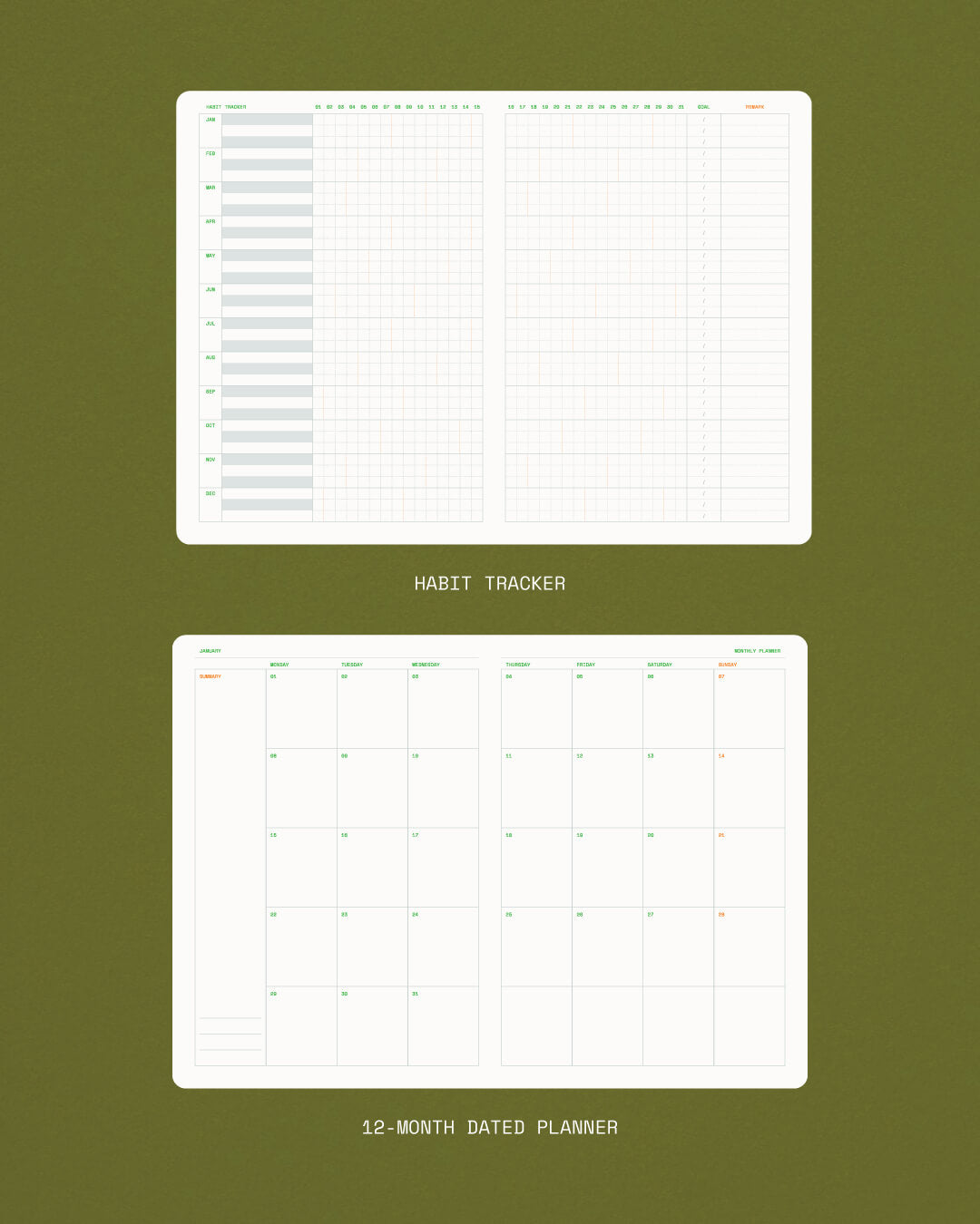 2024 Monthly Dated Planner Set