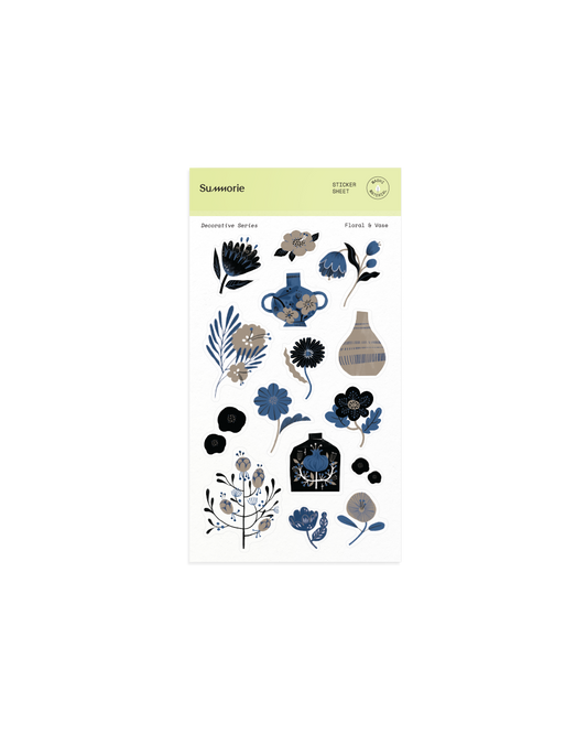 Floral & Vase Washi Sticker Sheet