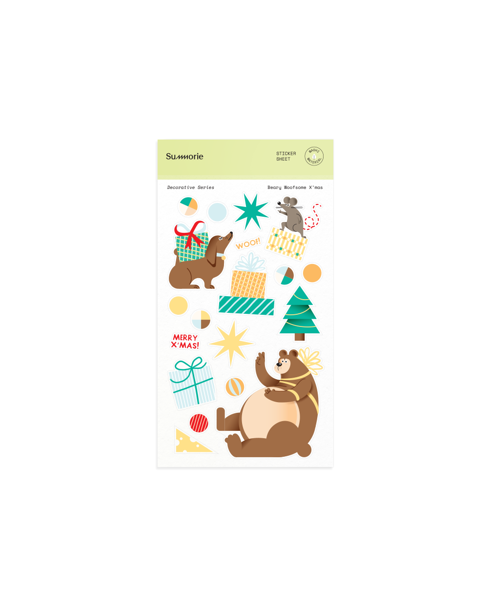 Beary Woofsome Xmas Washi Sticker Sheet