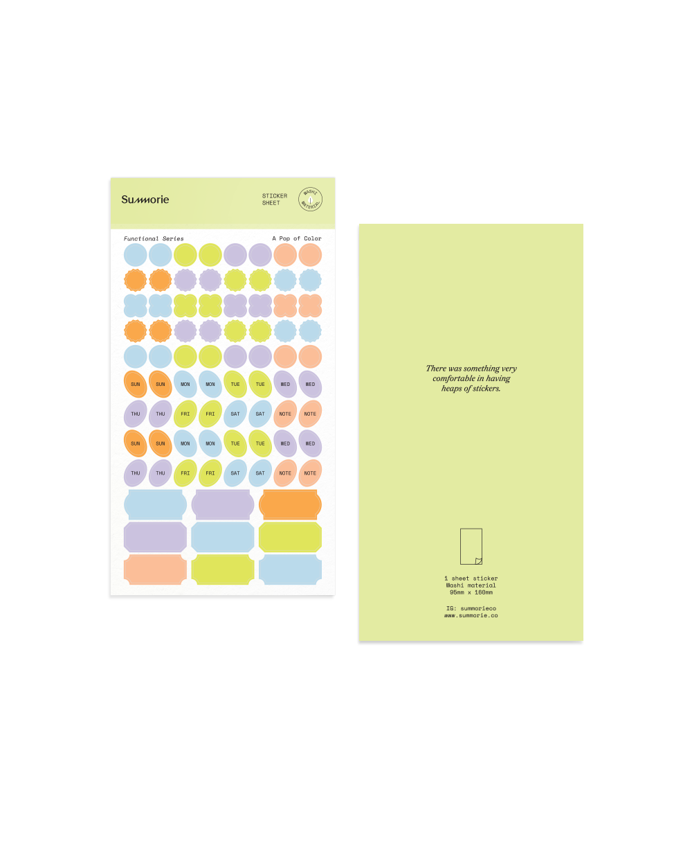 A Pop of Colour Washi Sticker Sheet