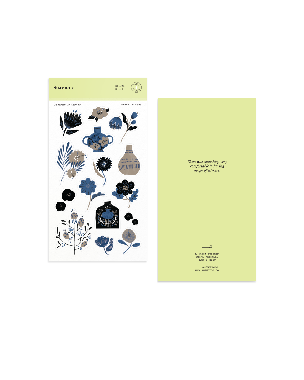 Floral & Vase Washi Sticker Sheet