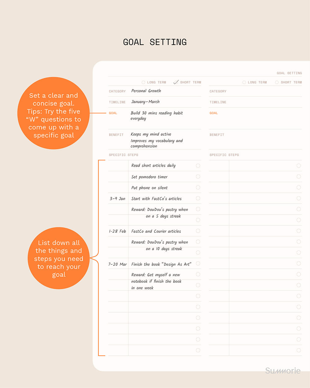 Goal Tracking Planner