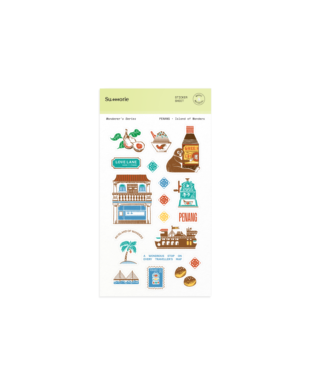 Penang Island of Wonders Washi Sticker Sheet