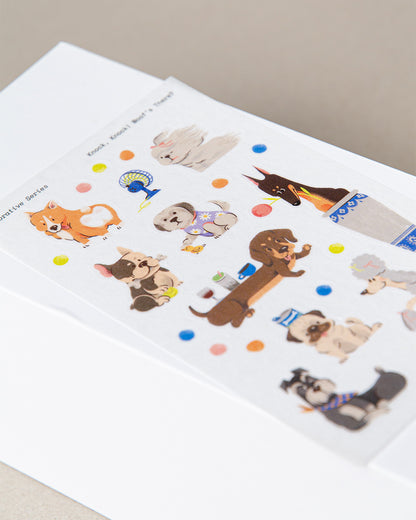 Knock, Knock! Woof’s There? Washi Sticker Sheet