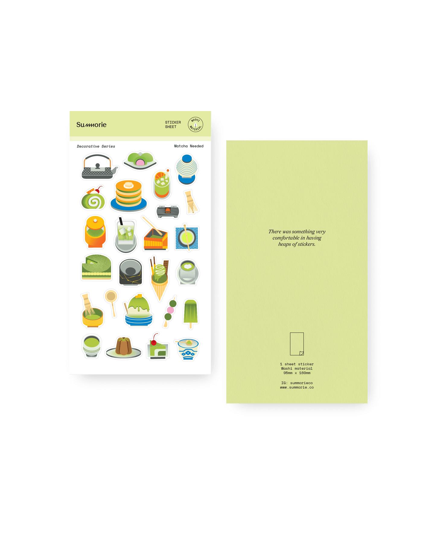 Matcha Needed Washi Sticker Sheet