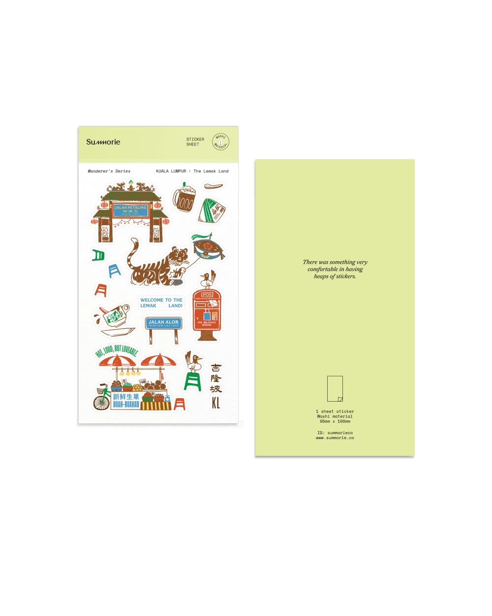 Kuala Lumpur The Lemak Land Washi Sticker Sheet