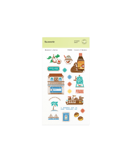 Penang Island of Wonders Washi Sticker Sheet