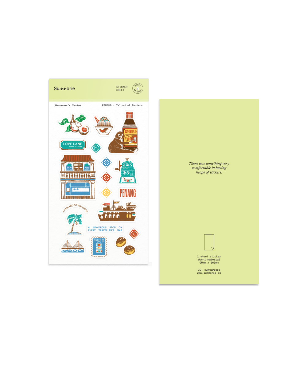 Penang Island of Wonders Washi Sticker Sheet