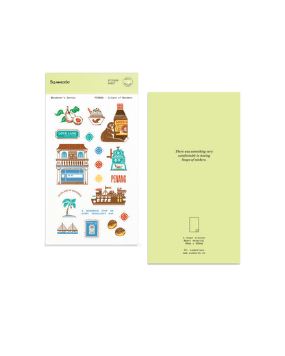 Penang Island of Wonders Washi Sticker Sheet
